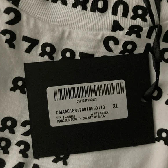 Marcelo Burlon County of Milan Black and White Graphic Tee - Picture 4 of 8